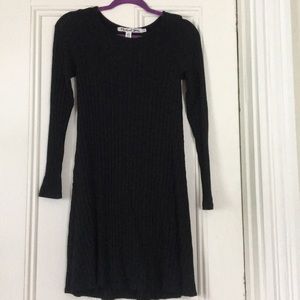 Michael Stars Black Long Sleeved Ribbed Dress